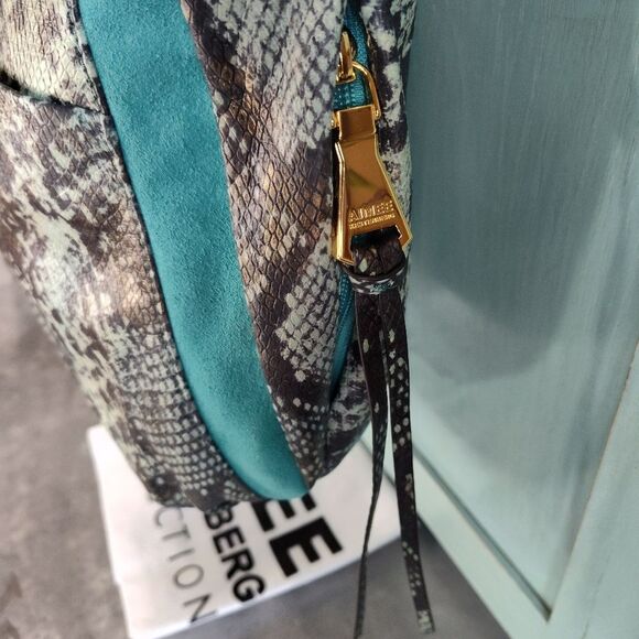 Aimee Kestenberg Tuscany Cobra Print Pebble Leather and Suede Hobo Shoulder Bag - Picture 5 of 10